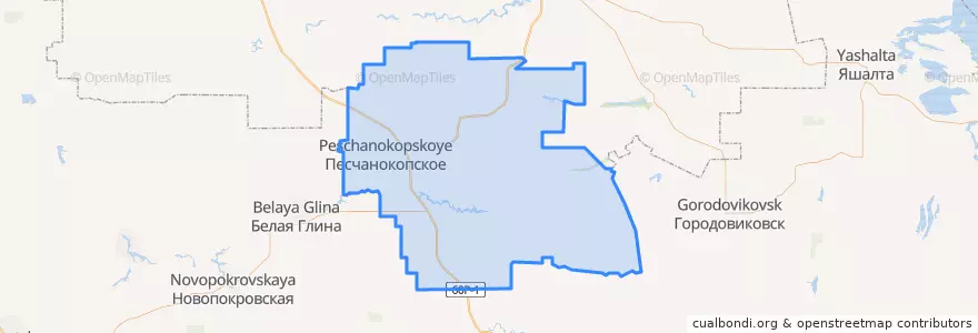 Mapa de ubicacion de Песчанокопский район.