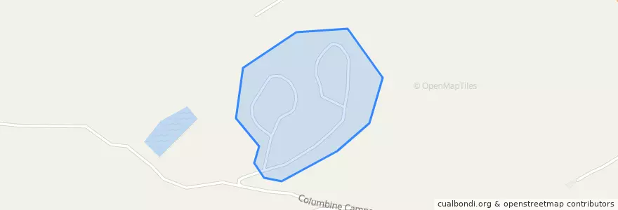 Mapa de ubicacion de Columbine Campground.