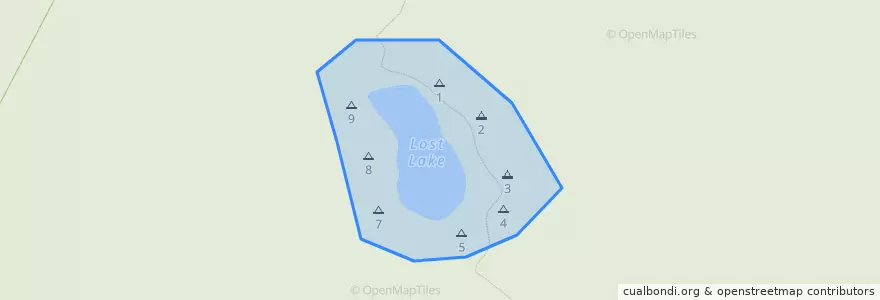 Mapa de ubicacion de Lost Lake Campground.