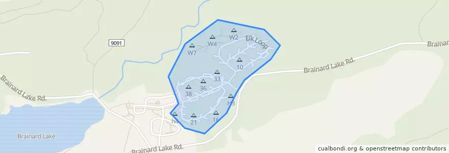 Mapa de ubicacion de Pawnee Campground.