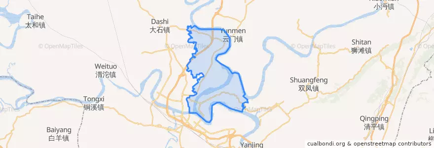 Mapa de ubicacion de 钓鱼城街道.