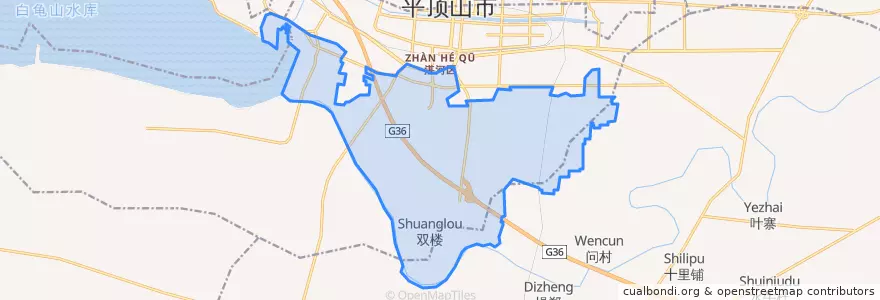 Mapa de ubicacion de Beidu Subdistrict.