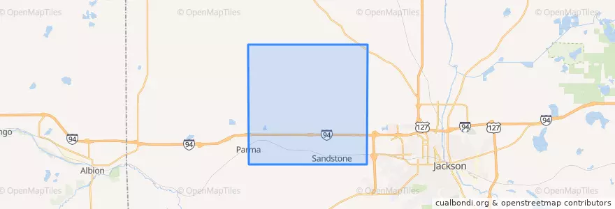Mapa de ubicacion de Sandstone Charter Township.