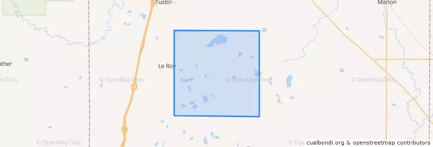 Mapa de ubicacion de Rose Lake Township.