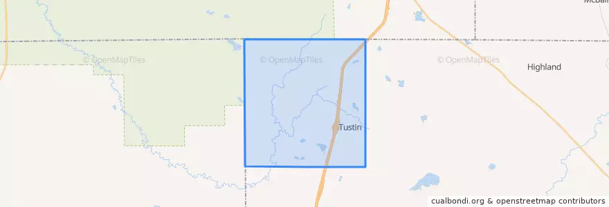 Mapa de ubicacion de Burdell Township.