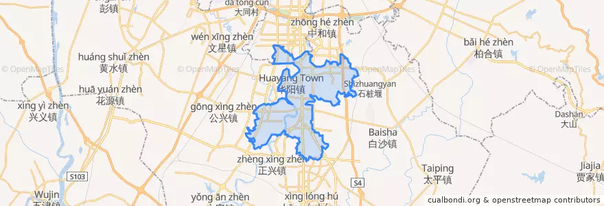 Mapa de ubicacion de 华阳街道 /Huayang.