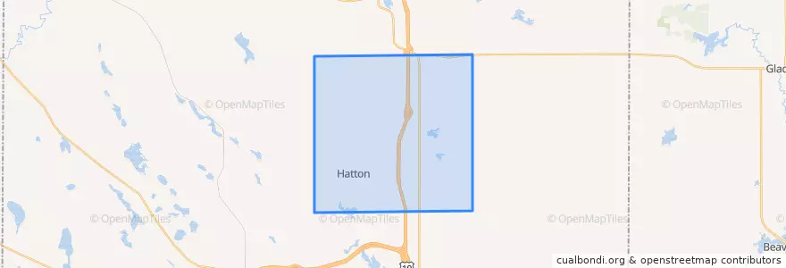 Mapa de ubicacion de Hatton Township.