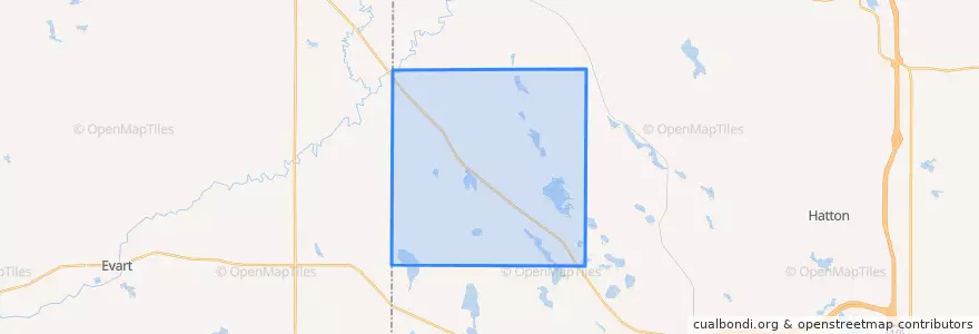Mapa de ubicacion de Freeman Township.