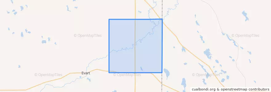 Mapa de ubicacion de Sylvan Township.