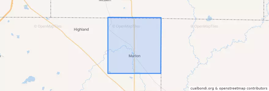 Mapa de ubicacion de Marion Township.