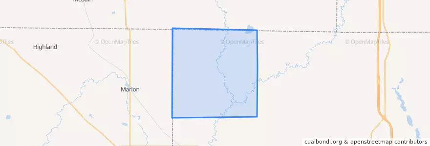 Mapa de ubicacion de Winterfield Township.