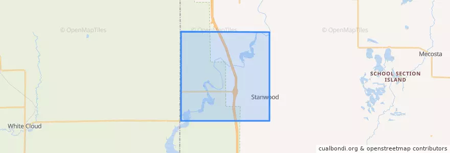 Mapa de ubicacion de Mecosta Township.
