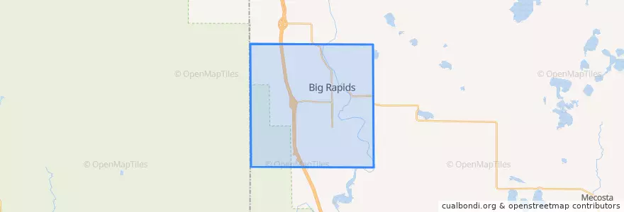 Mapa de ubicacion de Big Rapids Township.