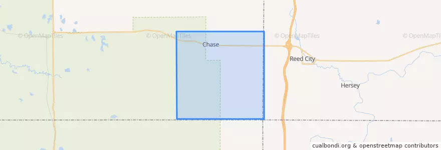 Mapa de ubicacion de Chase Township.