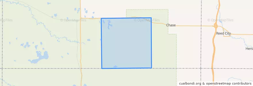 Mapa de ubicacion de Yates Township.