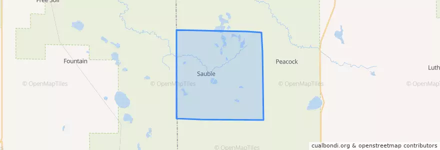 Mapa de ubicacion de Sauble Township.