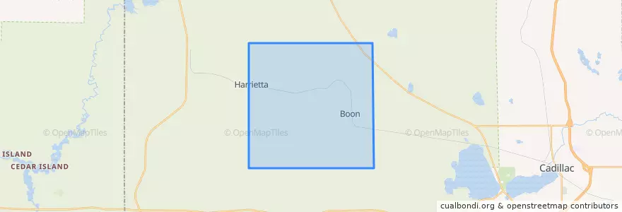 Mapa de ubicacion de Boon Township.