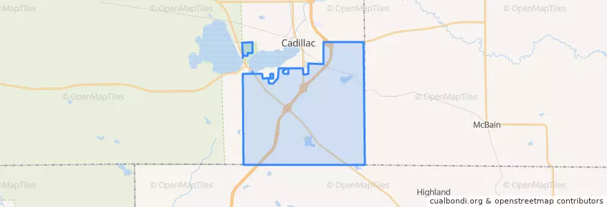 Mapa de ubicacion de Clam Lake Township.