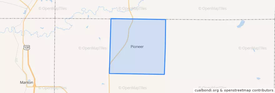 Mapa de ubicacion de Pioneer Township.