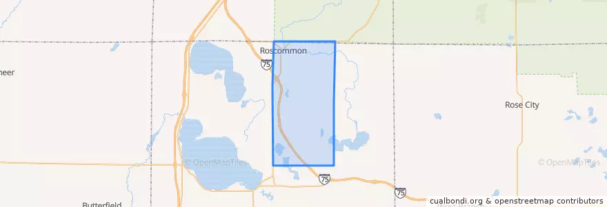 Mapa de ubicacion de Higgins Township.
