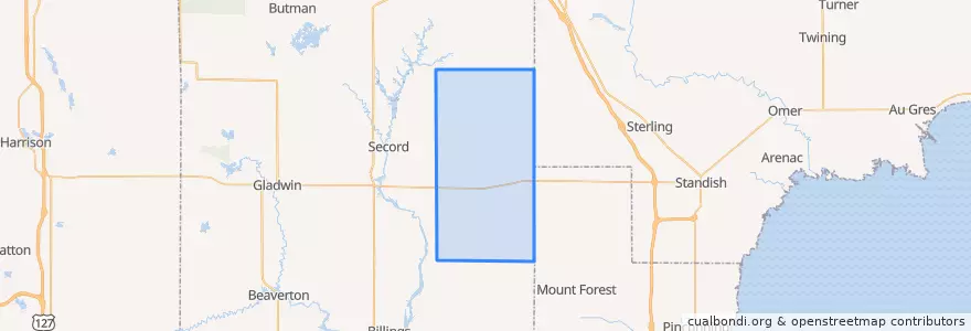 Mapa de ubicacion de Grim Township.