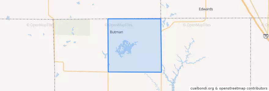 Mapa de ubicacion de Butman Township.