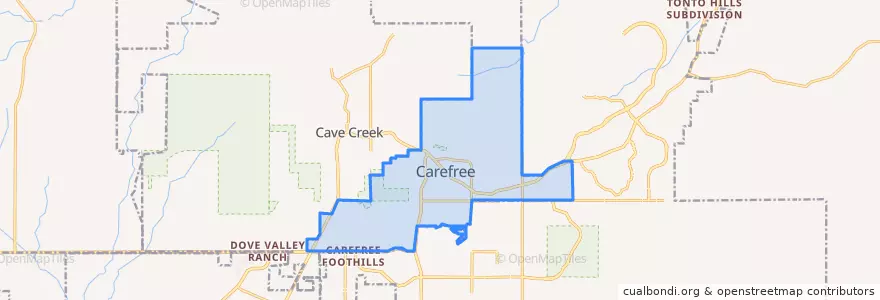 Mapa de ubicacion de Carefree.