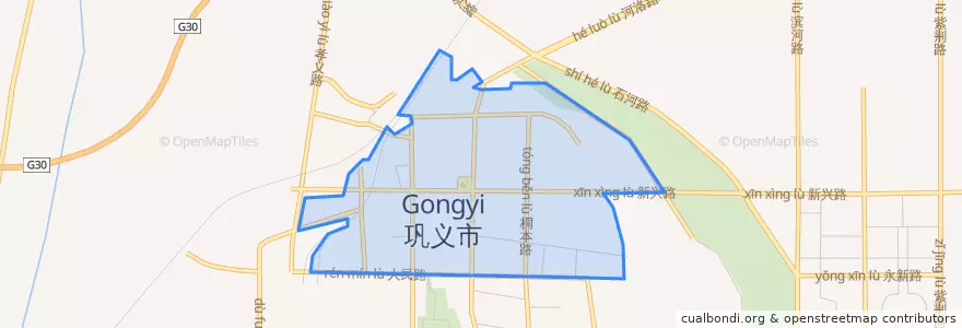 Mapa de ubicacion de Xinhualu Subdistrict.