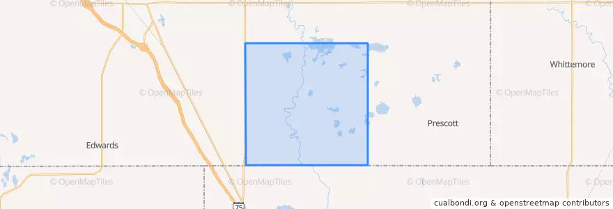 Mapa de ubicacion de Mills Township.