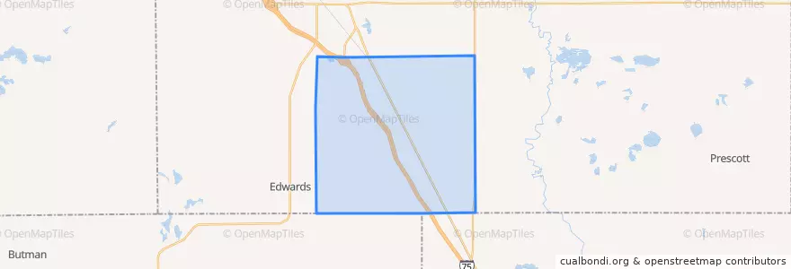 Mapa de ubicacion de Horton Township.