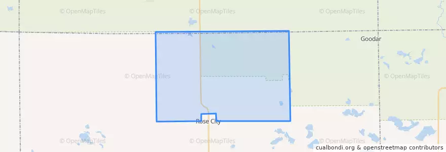 Mapa de ubicacion de Rose Township.