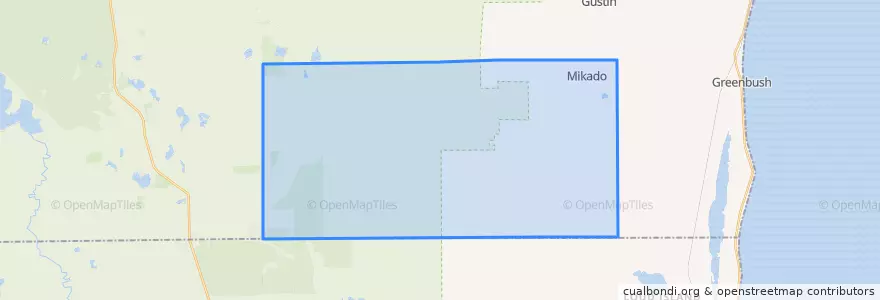 Mapa de ubicacion de Mikado Township.