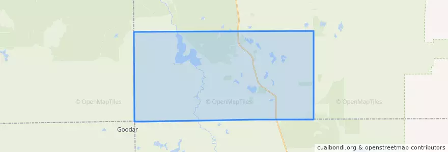 Mapa de ubicacion de Curtis Township.