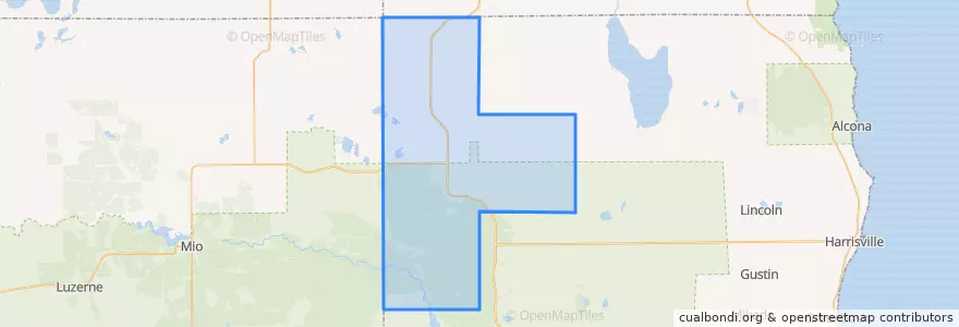 Mapa de ubicacion de Mitchell Township.
