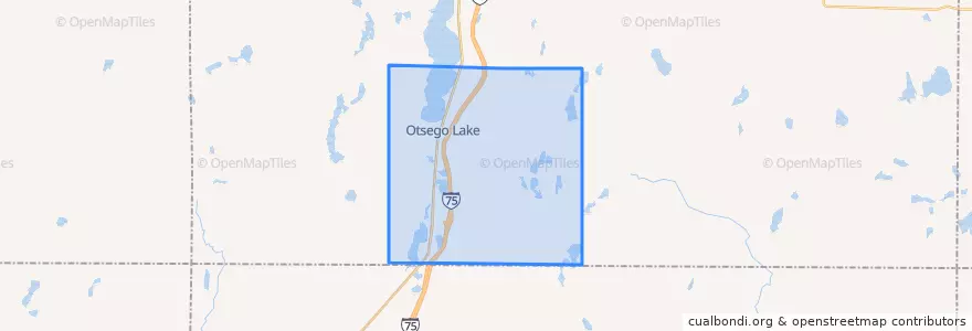 Mapa de ubicacion de Otsego Lake Township.