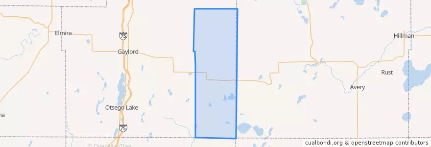Mapa de ubicacion de Charlton Township.