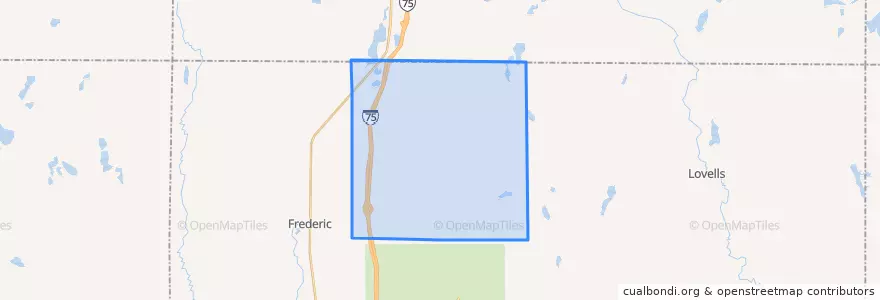 Mapa de ubicacion de Maple Forest Township.