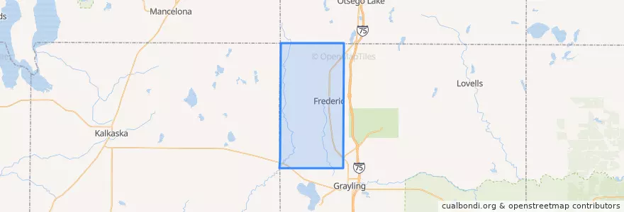 Mapa de ubicacion de Frederic Township.