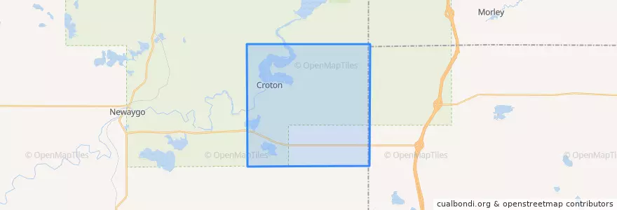 Mapa de ubicacion de Croton Township.