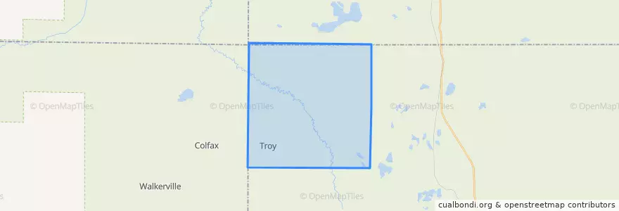 Mapa de ubicacion de Troy Township.