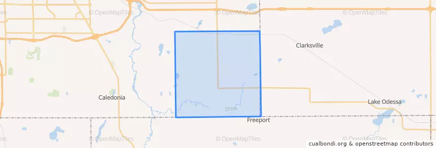 Mapa de ubicacion de Bowne Township.