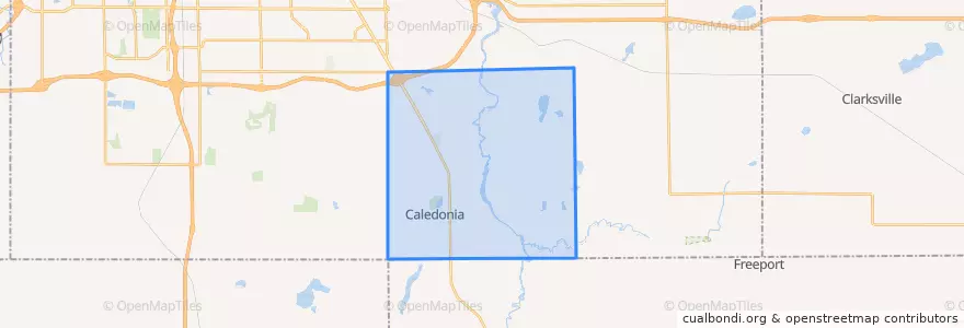 Mapa de ubicacion de Caledonia Township.