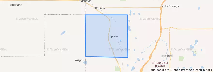 Mapa de ubicacion de Sparta Township.