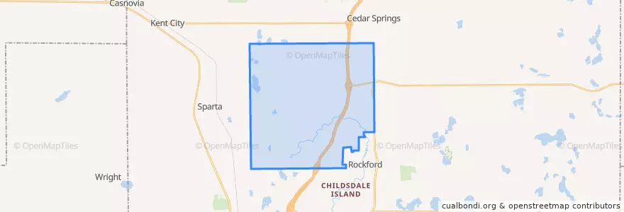 Mapa de ubicacion de Algoma Township.