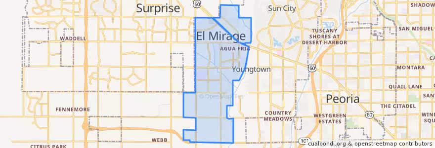 Mapa de ubicacion de El Mirage.