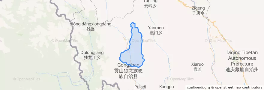 Mapa de ubicacion de 捧当乡.