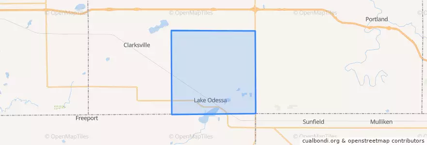 Mapa de ubicacion de Odessa Township.