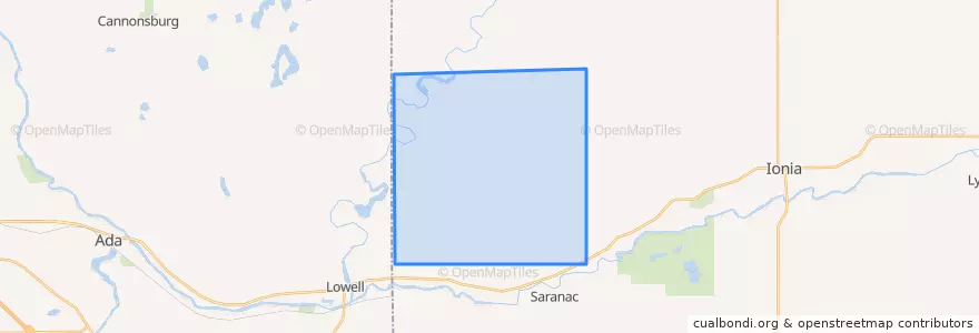 Mapa de ubicacion de Keene Township.