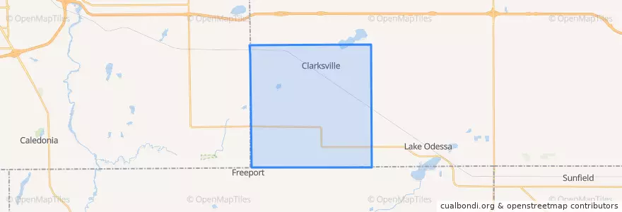 Mapa de ubicacion de Campbell Township.