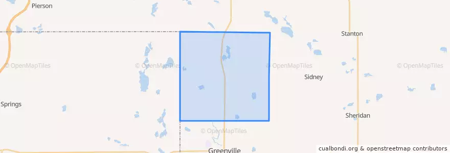 Mapa de ubicacion de Montcalm Township.